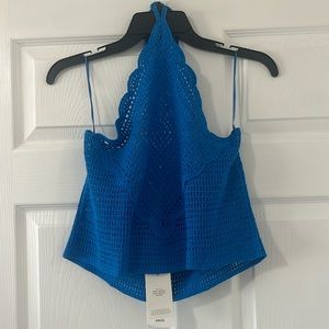 Mango crochet knitted halter neck top